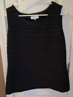 Calvin Kein Black Sleevless Ribed Top